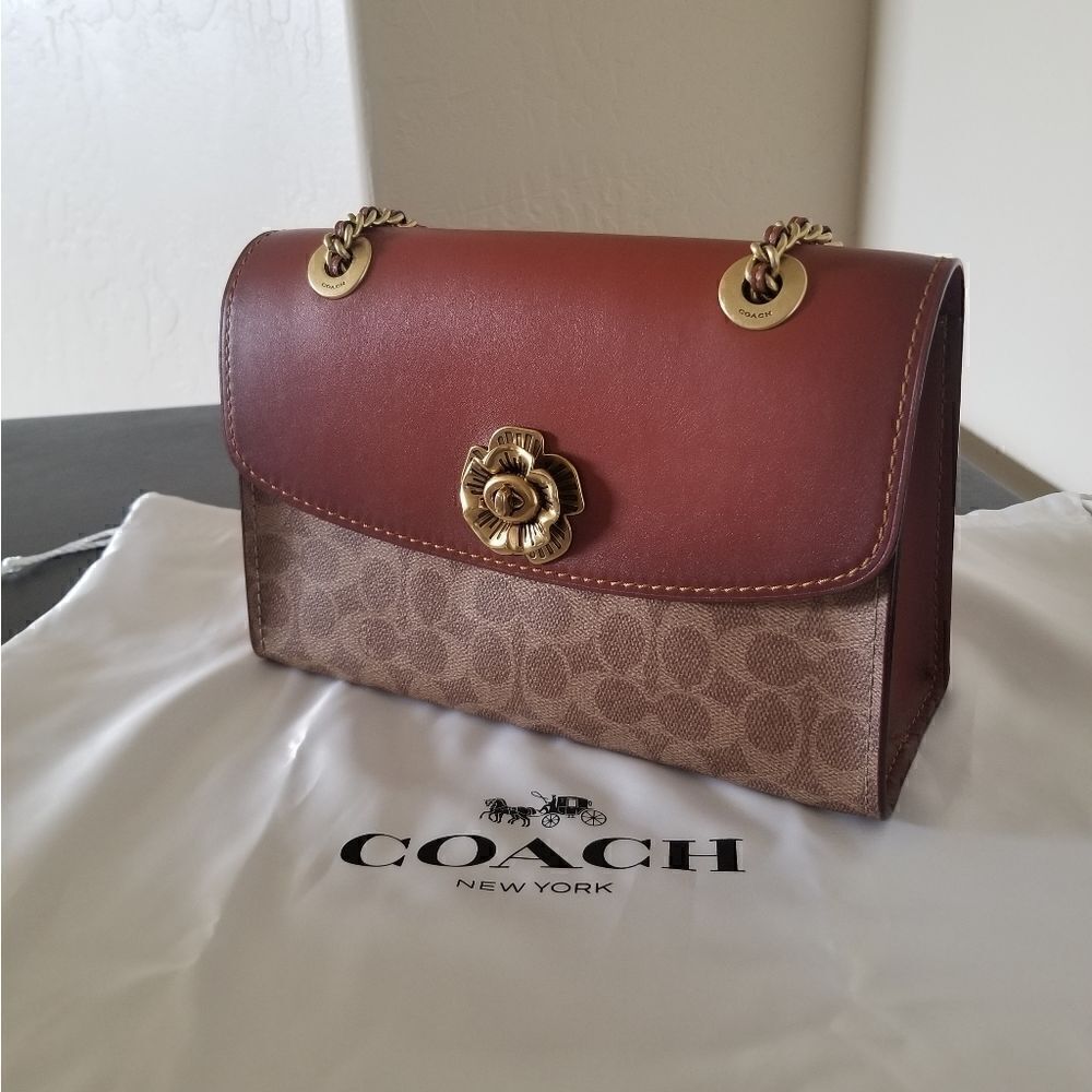 Coach Tea Rose Handbag - Picture 2 of 9